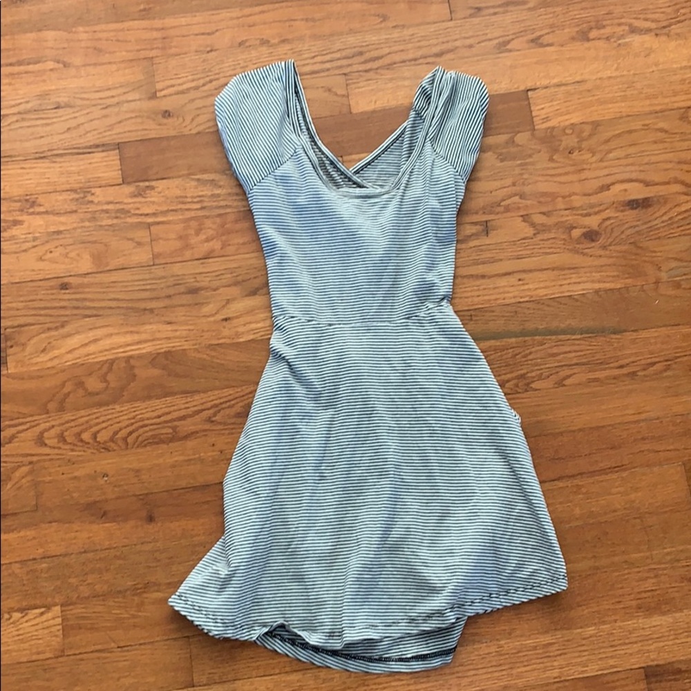 Black and white striped dress